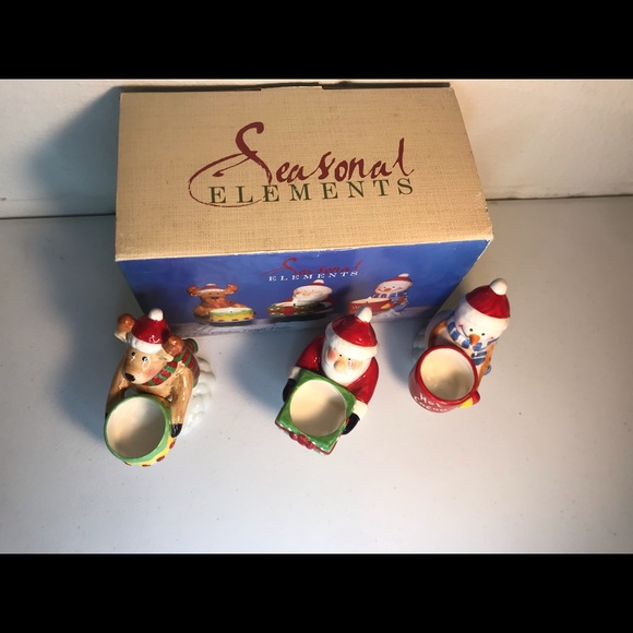 3 Christmas Tealight Holder Santa Snowman Reindeer - Picture 9 of 15